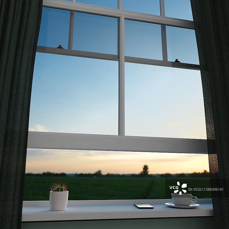 敞开的窗户图片素材