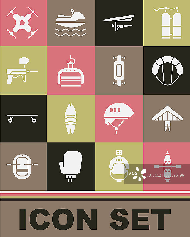 皮划艇/独木舟/滑翔伞/降落伞/滑雪板套装图片素材