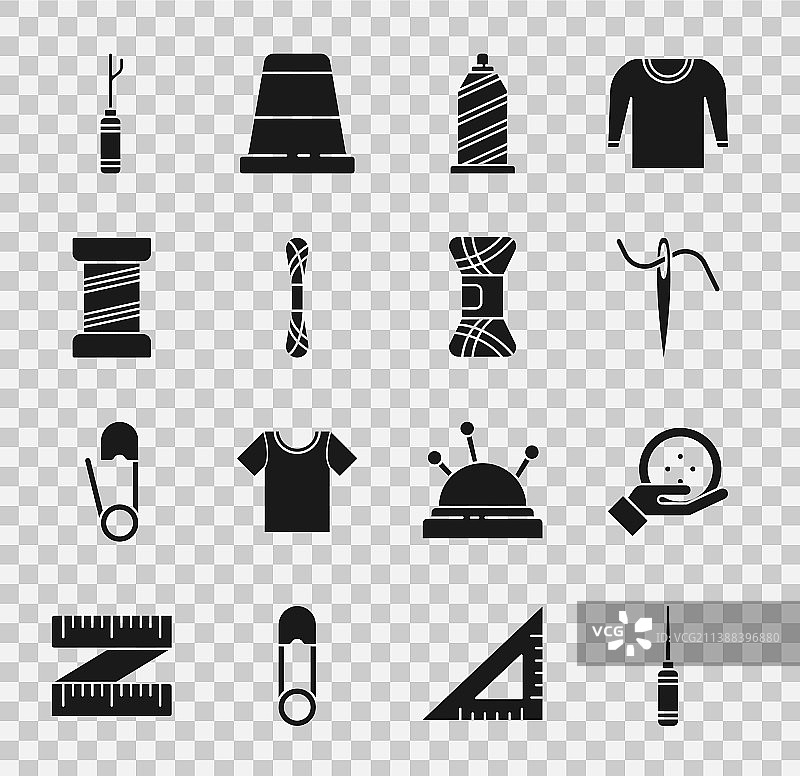 缝纫工具套装：锥子、纽扣、针图片素材