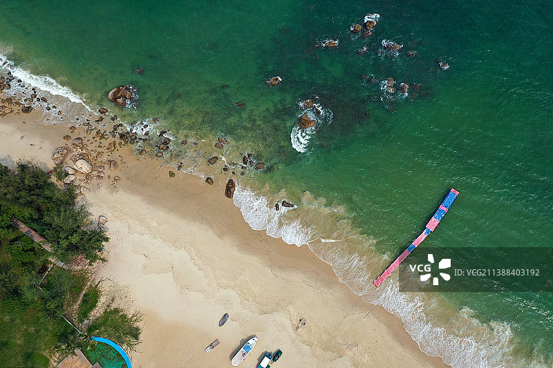 广东省深圳市大鹏新区葵涌玫瑰海岸航拍图片素材