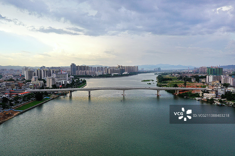 广东省河源市源城区龟峰公园龟峰塔河源博物馆航拍图片素材