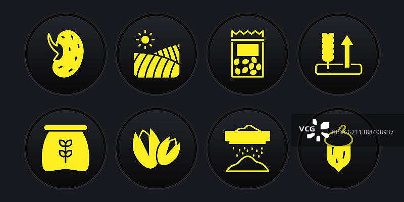 面粉小麦开心果食物套装图片素材