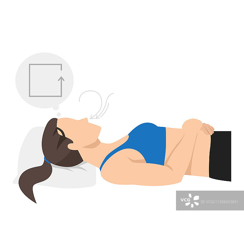 女人做箱式呼吸伸展运动图片素材