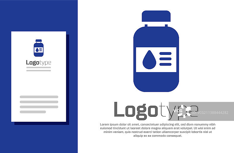 白色背景上蓝色的打印机墨水瓶图标图片素材
