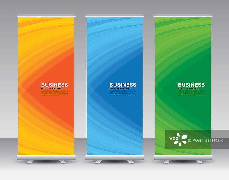 商务易拉宝套装设计图片素材