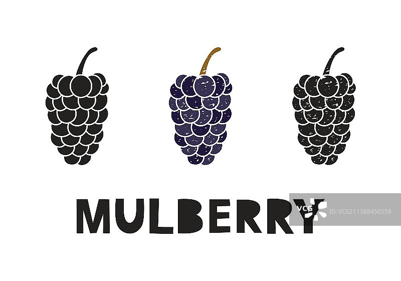 桑葚剪影图标图片素材