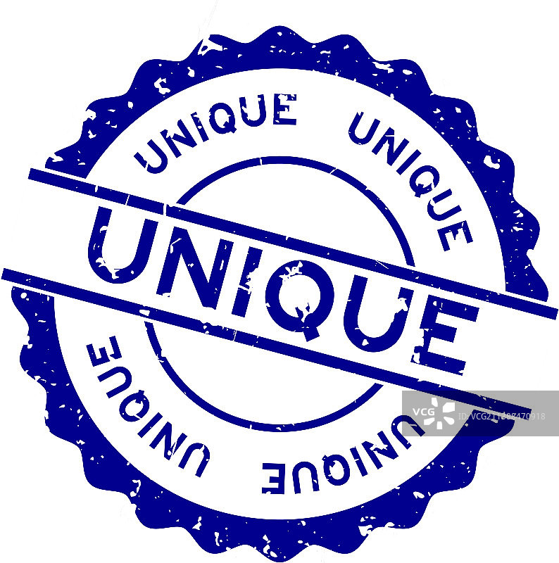 蓝色Grunge风独特文字圆形印章图片素材