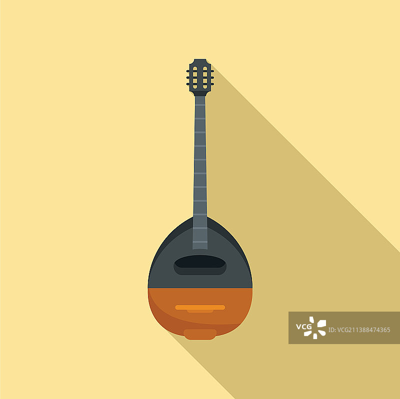 古希腊吉他图标扁平风格音乐琉特琴图片素材