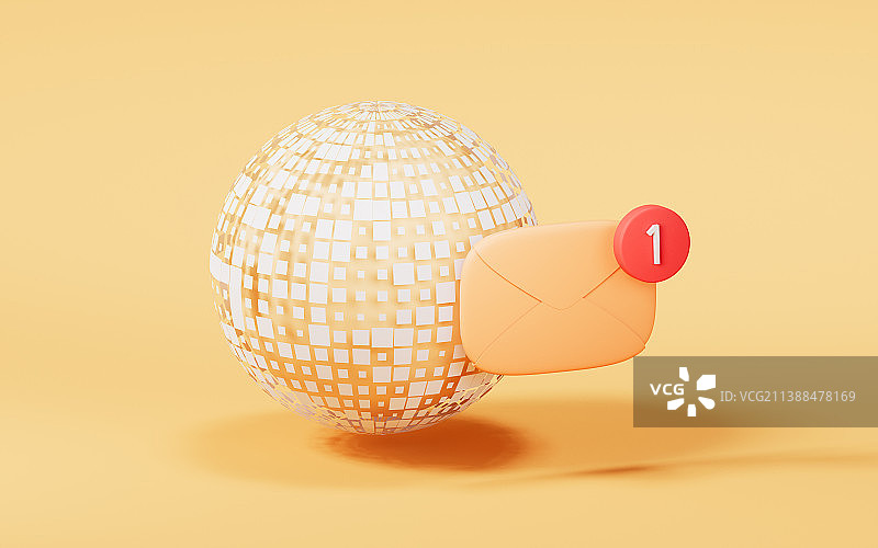 卡通风格信件3D渲染图片素材