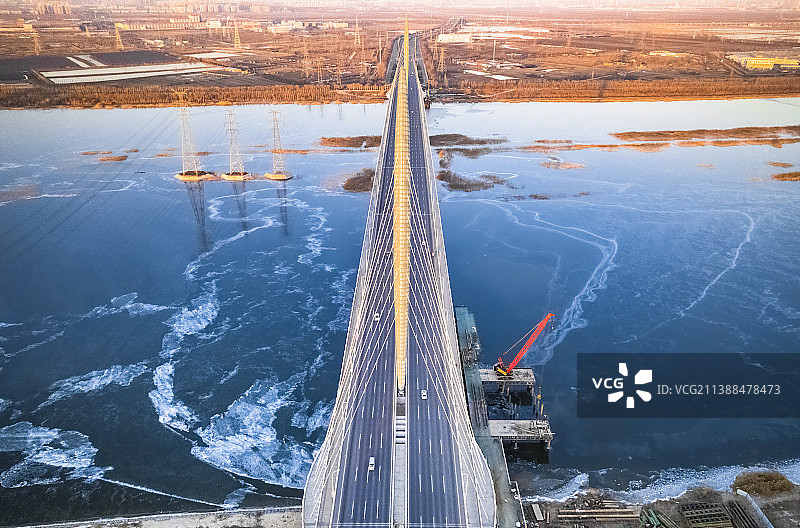 天津团泊新桥航拍风光图片素材