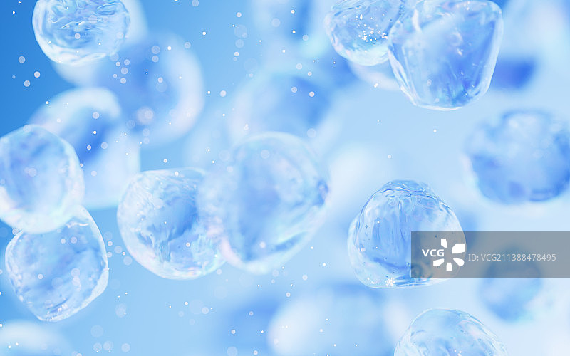 抽象透明球体背景3D渲染图片素材