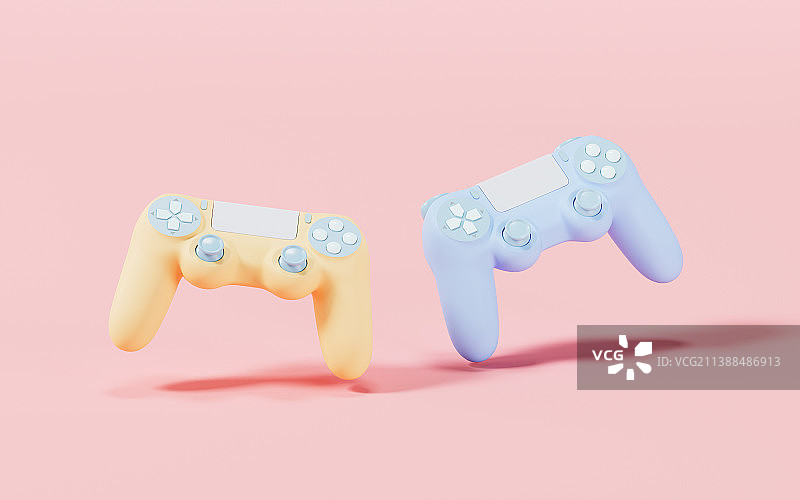 游戏手柄卡通风格3D渲染图片素材