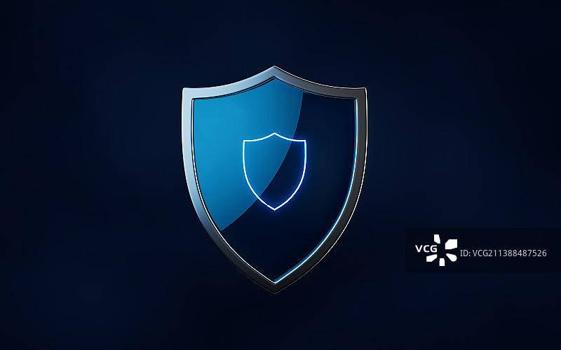 光泽的护盾3D渲染图片素材