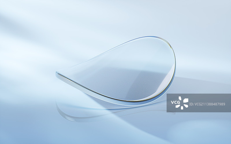 透明渐变玻璃曲面3D渲染图片素材