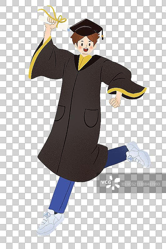 毕业学业人物插画免抠素材图片素材