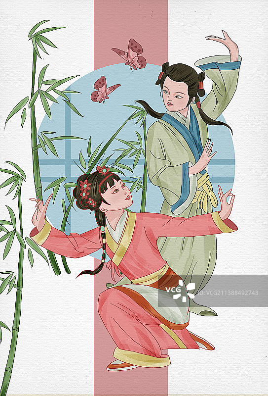 黄梅戏—打猪草图片素材