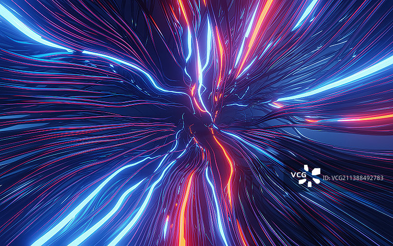 网络空间能量传输发光电缆线条图片素材