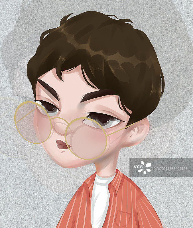 扁平人物肖像插画图片素材