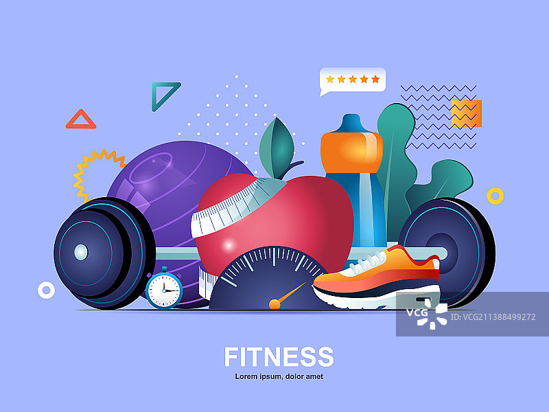 渐变扁平风格健身概念图片素材