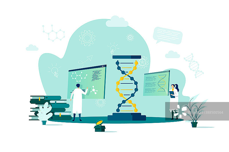 扁平风格的生物技术概念图片素材