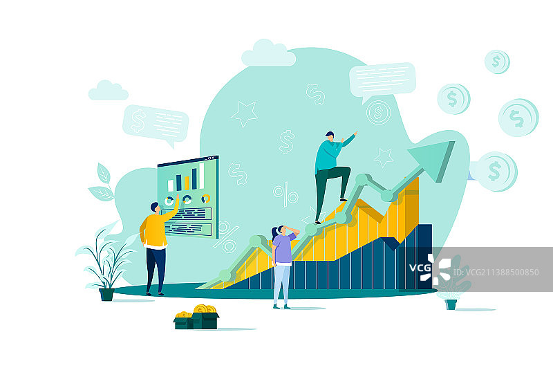 扁平风格的销售管理概念图片素材