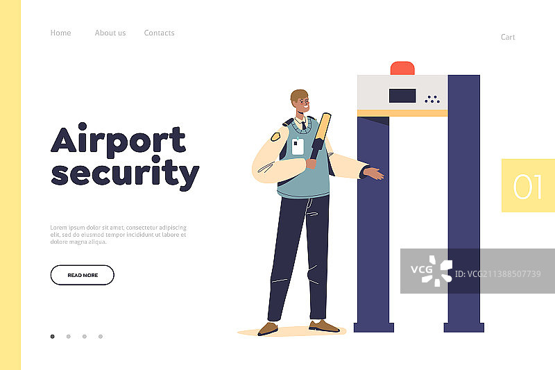 机场安检着陆页与检查站图片素材