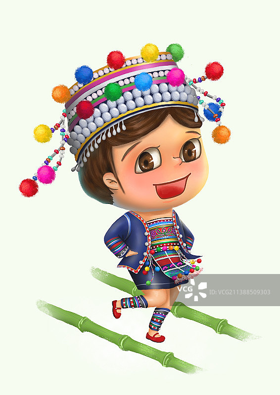 哈尼族小女孩图片素材