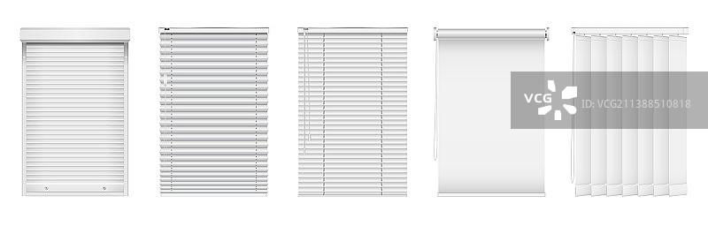 逼真的百叶窗或塑料窗户素材图片素材