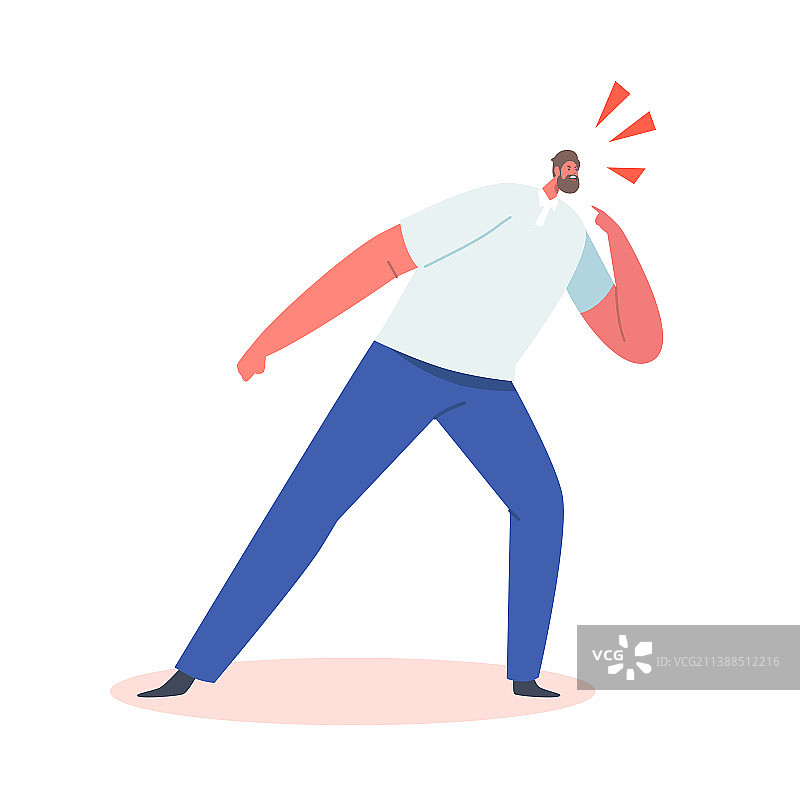 争吵和打架概念与激进的男人图片素材