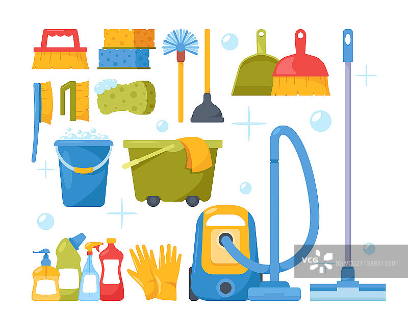 清洁服务设备用品套装图片素材