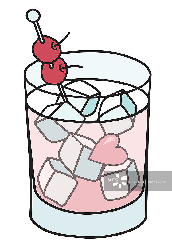 情人节粉色鸡尾酒图片素材