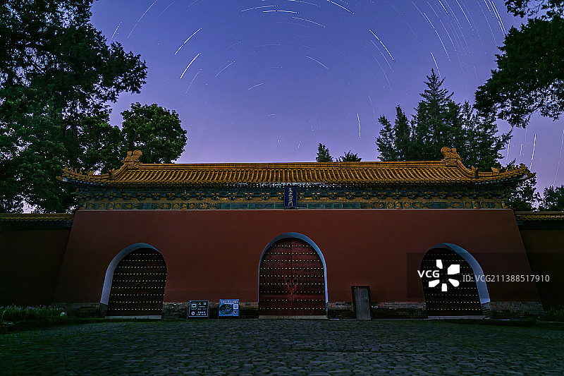 明孝陵-文武方门星轨图片素材