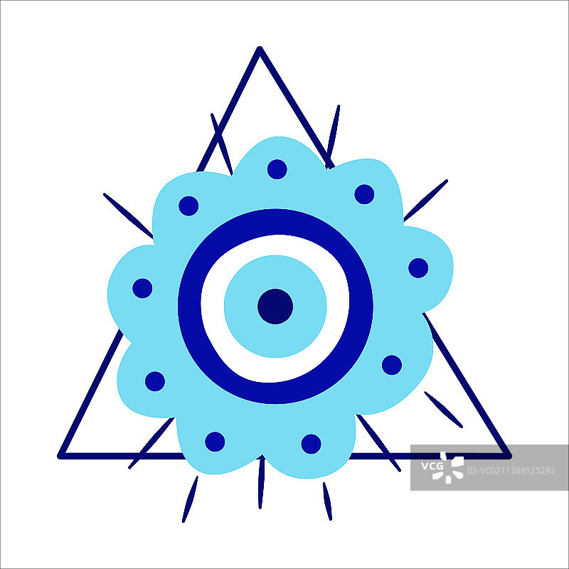 孤立的希腊邪恶之眼护身符图片素材