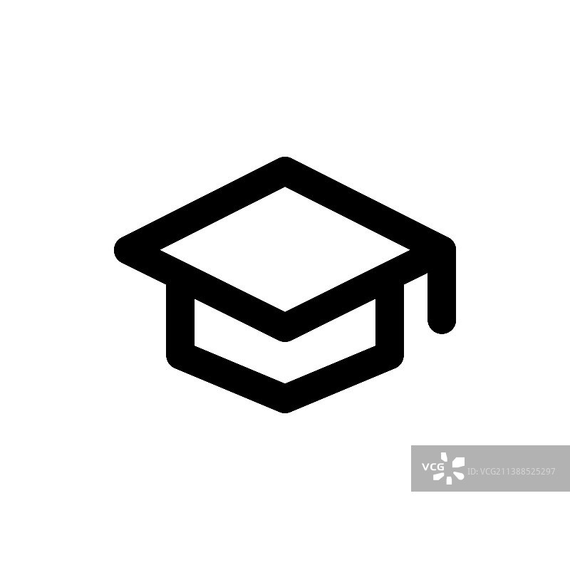 毕业帽线性网页或移动界面图片素材