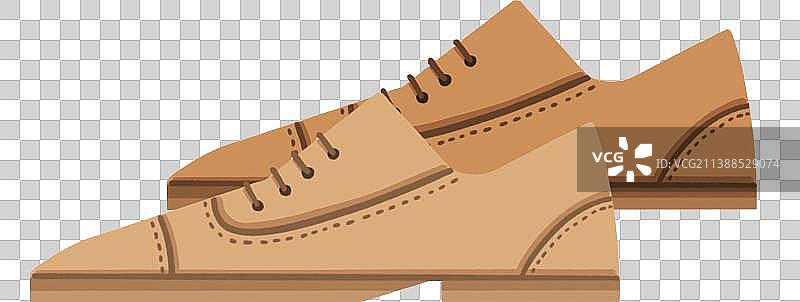手绘卡通棕色皮鞋图片素材