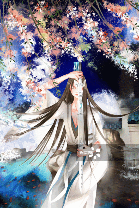 中国风武侠舞剑插画-GIF动图图片素材