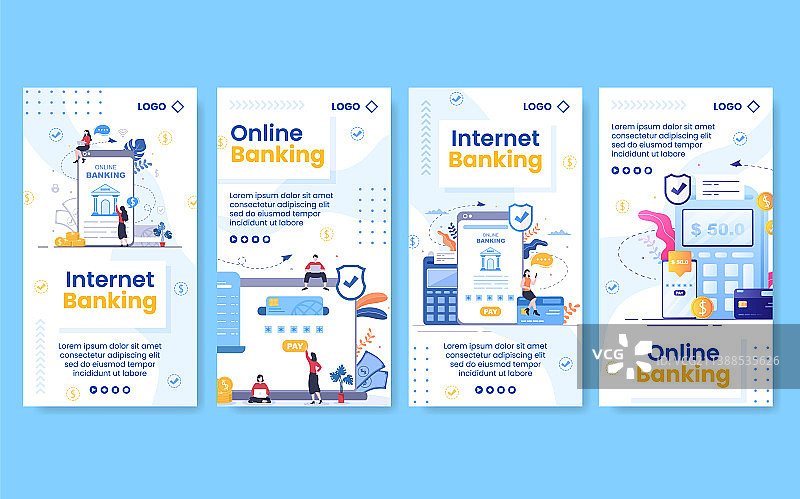 在线电子银行App钱包或银行信用卡图片素材