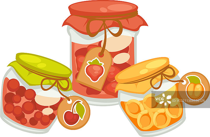 草莓樱桃杏汁果酱图片素材