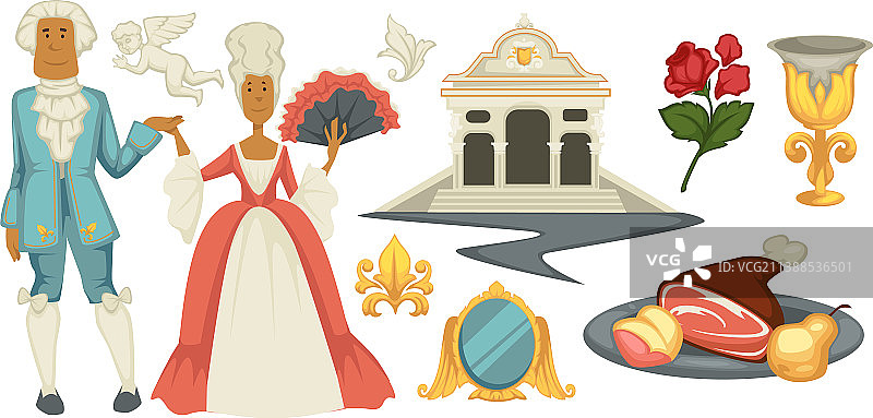 巴洛克或文艺复兴文化生活图片素材