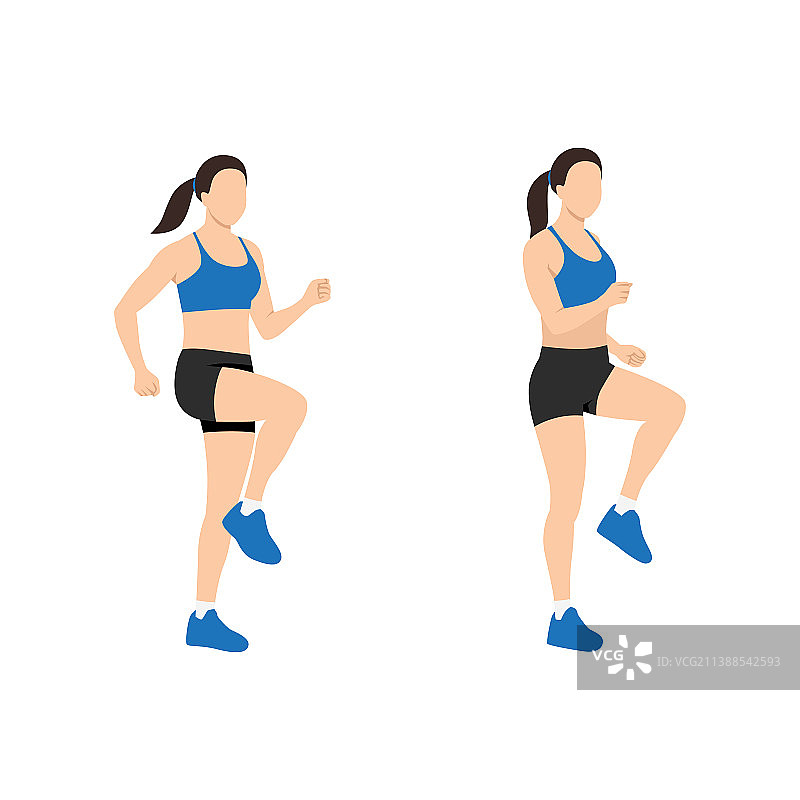 女人原地跑步运动图片素材