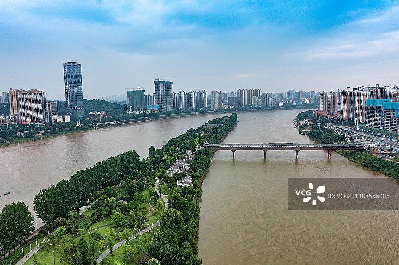 航拍湖南衡阳东洲岛船山书院图片素材