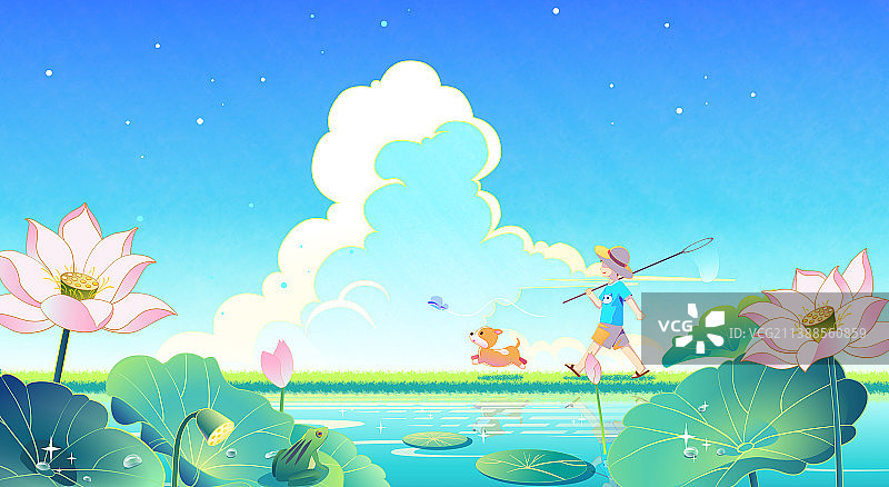 大暑小暑夏天节气插画图片素材