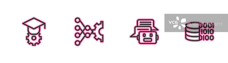 毕业帽、聊天机器人、神经网络图片素材