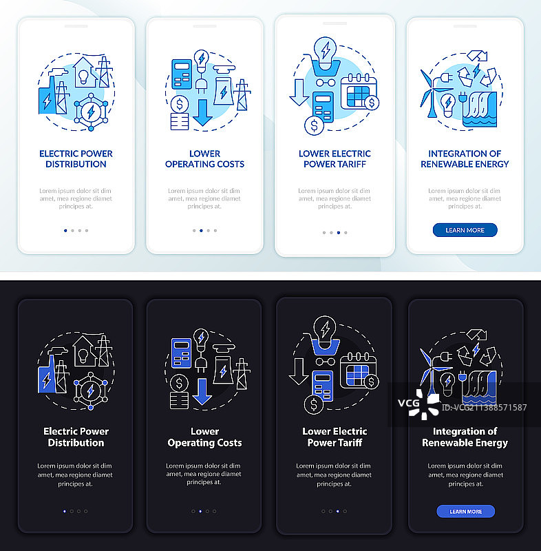 智能电网日夜模式引导页图片素材
