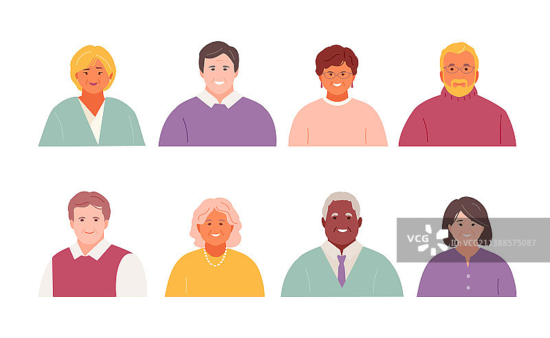 中老年人肖像集图片素材