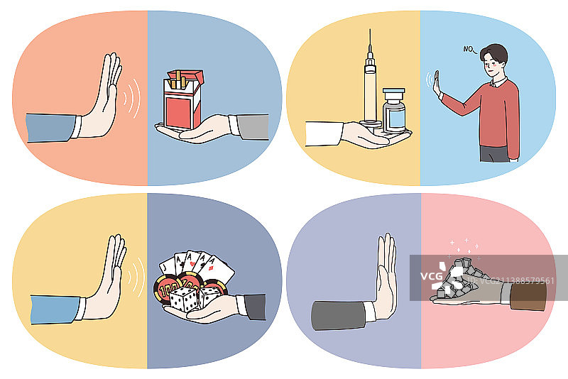 戒除不良习惯和成瘾概念图片素材