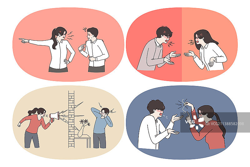 情侣关系中的冲突概念图片素材