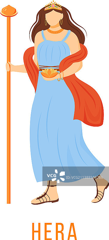赫拉扁平古希腊神祇女神图片素材