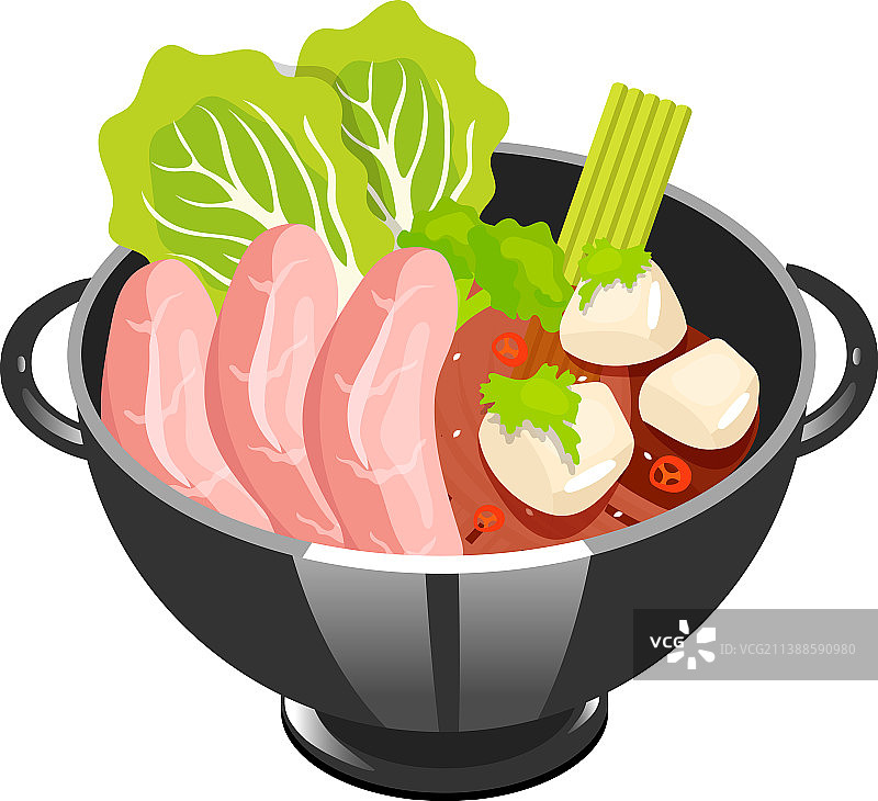 日式猪肉豆腐汤彩色图标图片素材