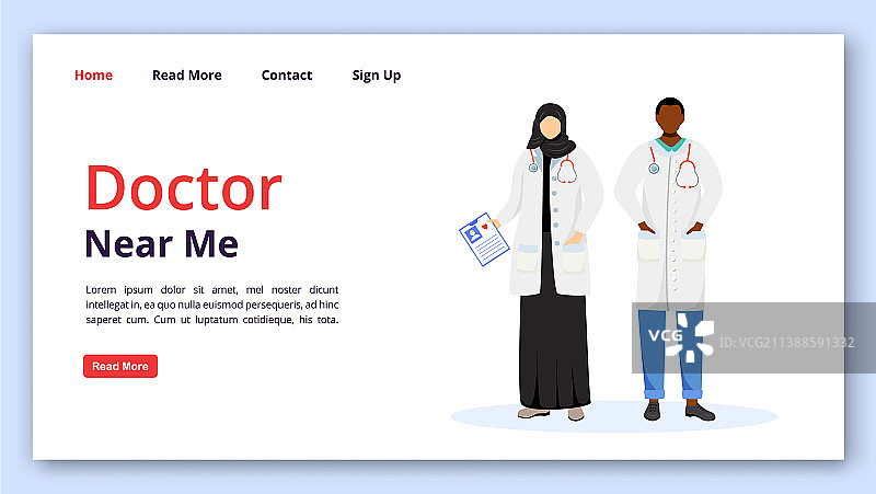 附近的医生着陆页模板图片素材